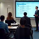 Business professionals during a corporate training session.