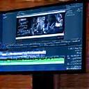 Digital video editing timeline on a computer screen.