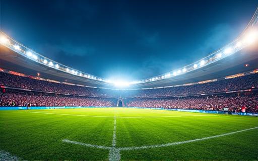 Live broadcast of a football championship final with excited fans.